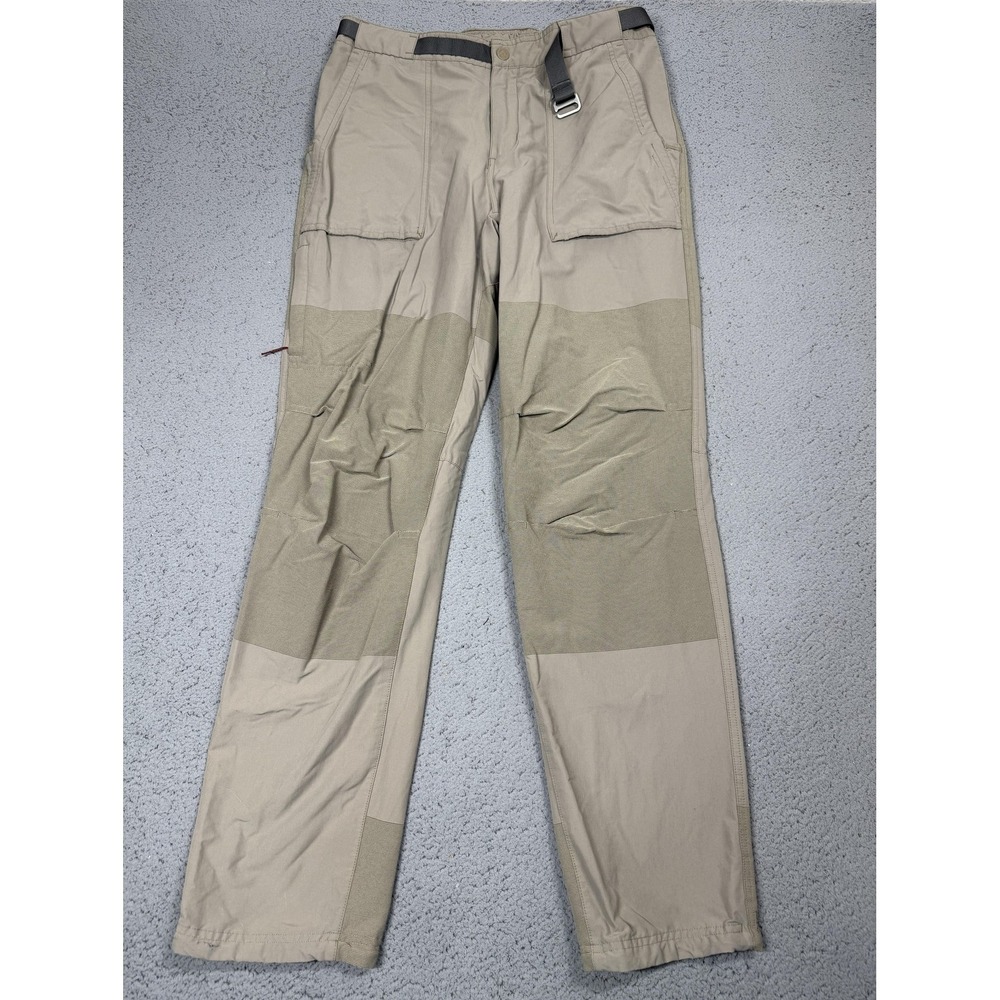 REI Co-op Pants Mens 35x32 Beige Colorblock Hiking Stretch Belted Nylon Trail